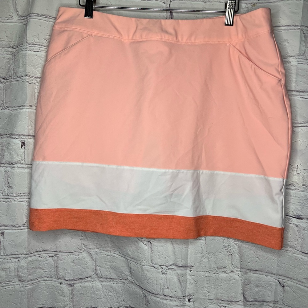 Adidas Womens Golf Tennis Skort Skirt Colorblock Peach/Orange Size Large